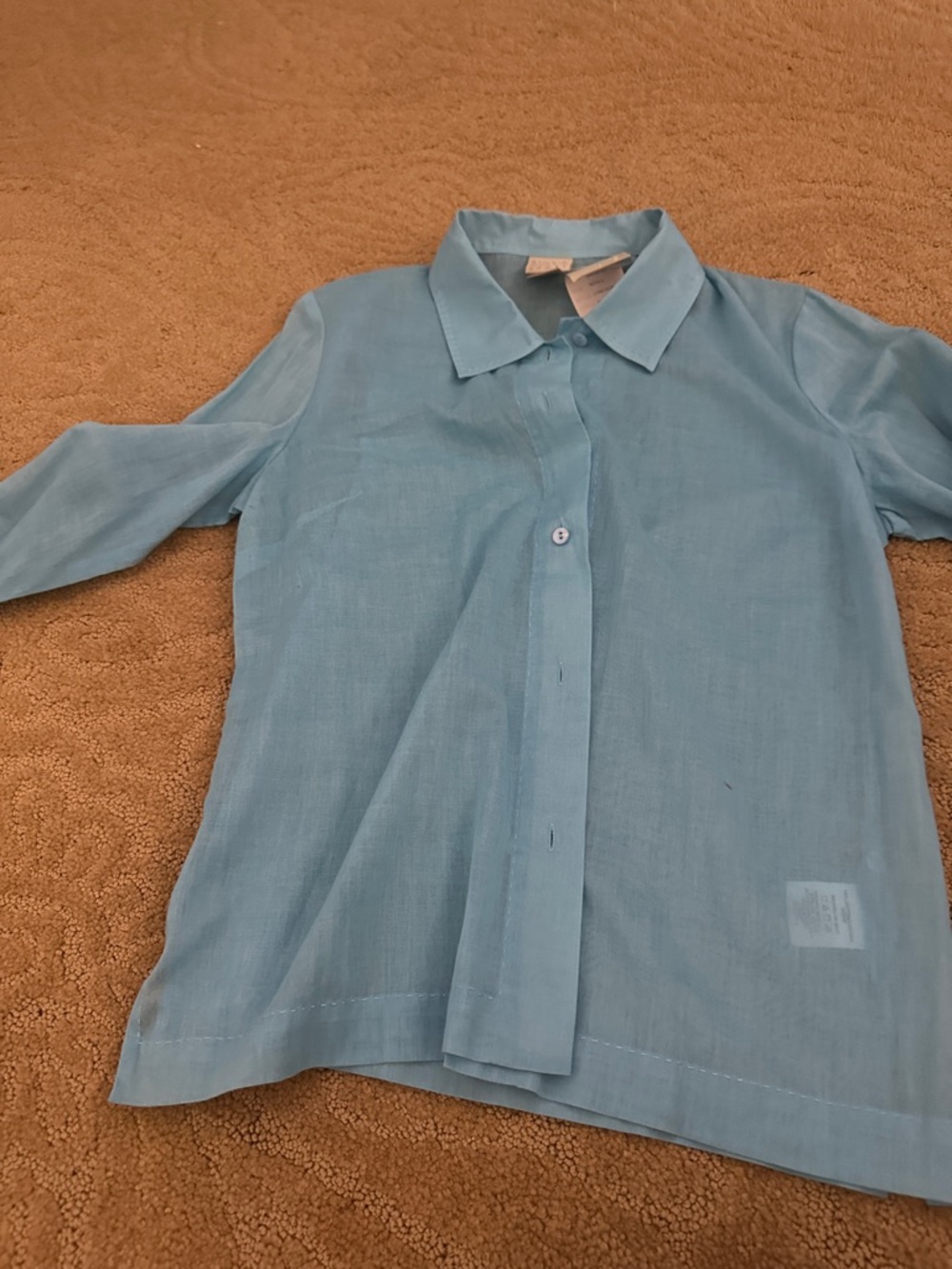 Sigrid Olsen Sport Petite Button-Front Top in Aqua